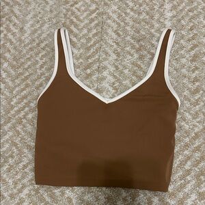 Elegant Brown and White Tank Top